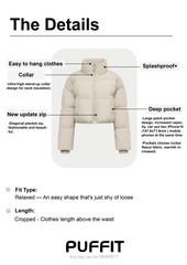 Stand-up Collar Cropped Puffer Jacket Splashproof