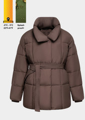 Mid Length Belted Puffer Jacket