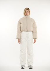 Stand-up Collar Cropped Puffer Jacket Splashproof