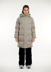 Classic Hooded Long Puffer Coat Splashproof Menswear