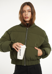 Metal Zip Water Repellent Bomber