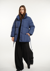 Mid Length Belted Puffer Jacket